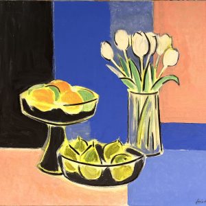 GF 12-67 Composition Tulipes blanches et deux compotiers Frixtalon Galerie 21